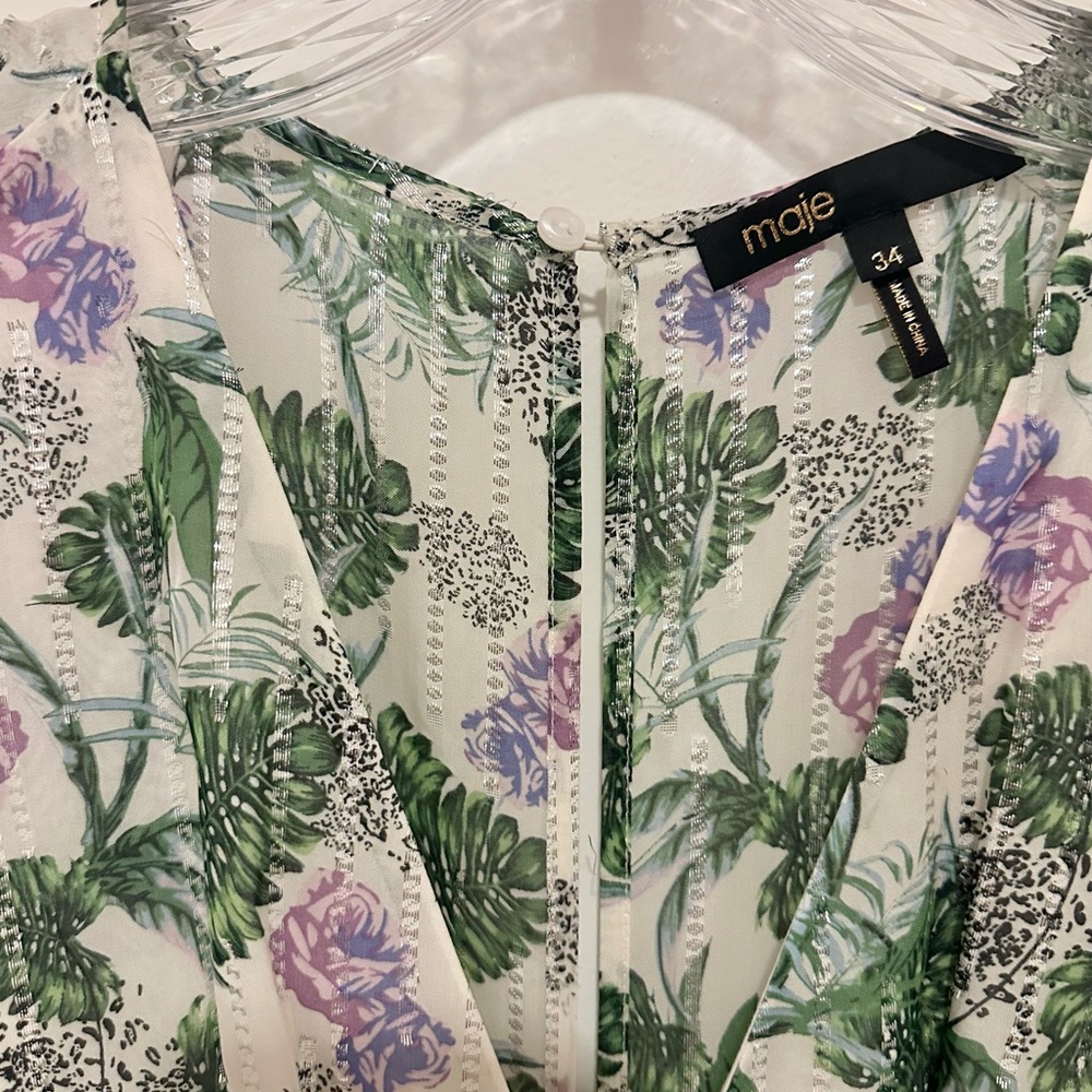 Maje Green and Purple Floral Maxi Dress - Picture 10 of 16